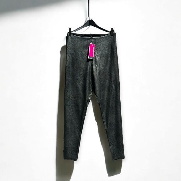 🌻NEW w.tags COMMANDO Black Perfect Control Faux Leather Leggings Size Large - Picture 3 of 16